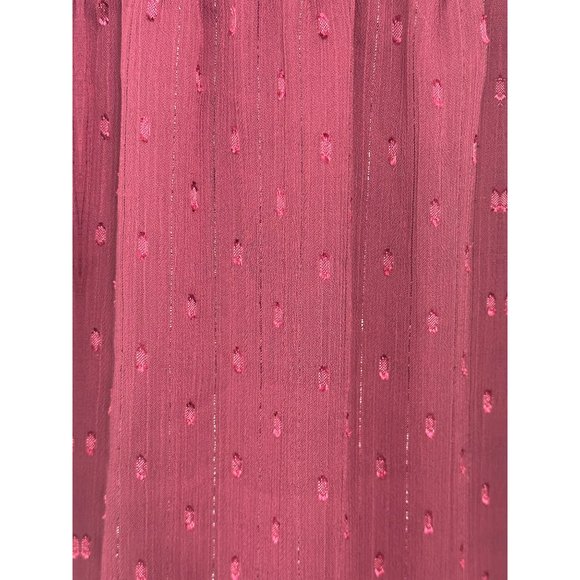 Size 14 NEW BURGUNDY HALTER NECK CLIP DOT TIERED DRESS Wedding Special Event NWT - Picture 4 of 6